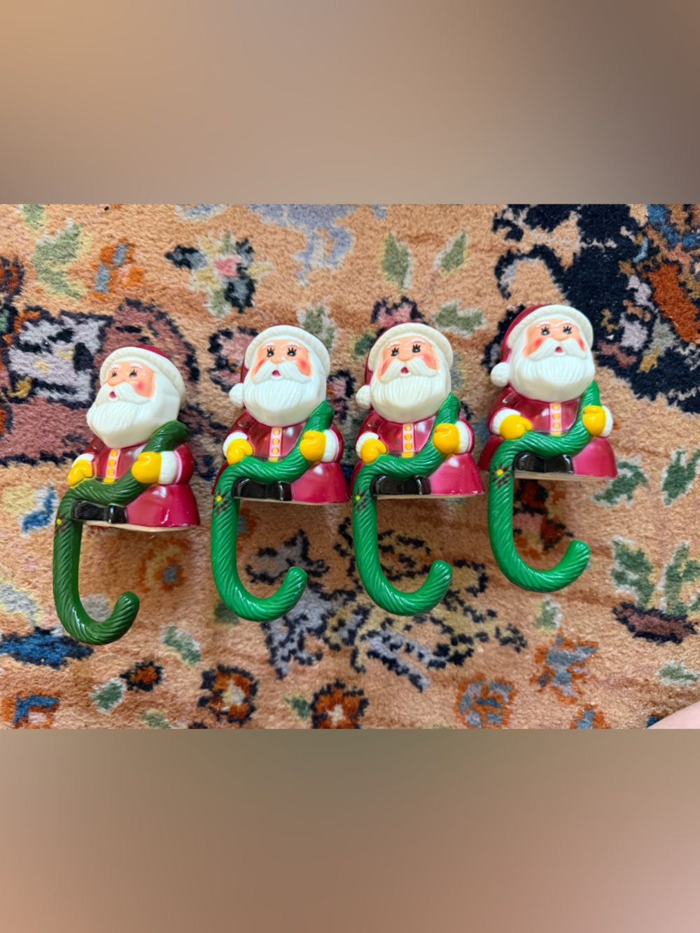 4 Vintage Santa Stocking Holders